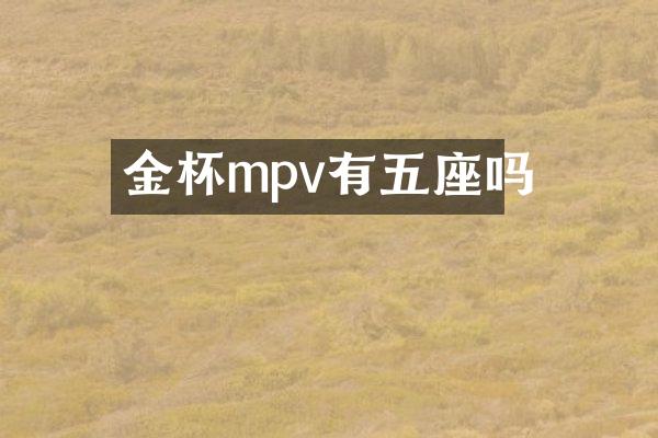 金杯mpv有五座吗