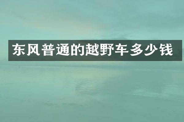 东风普通的越野车多少钱