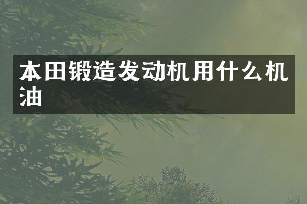 本田锻造发动机用什么机油