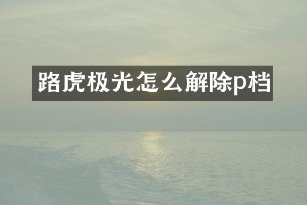 路虎极光怎么解除p档