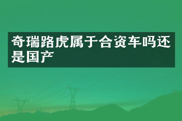 奇瑞路虎属于合资车吗还是国产