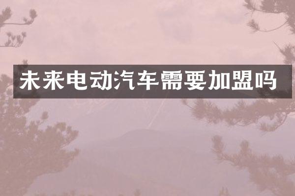 未来电动汽车需要加盟吗