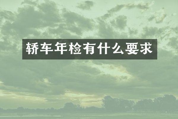 轿车年检有什么要求