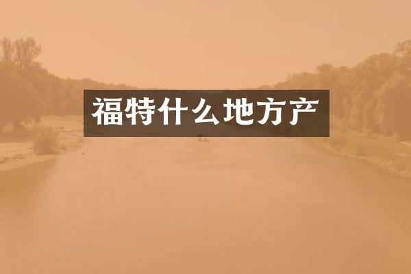 福特什么地方产