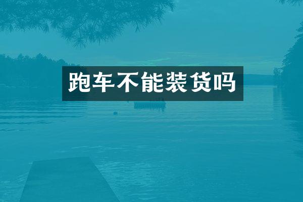 跑车不能装货吗