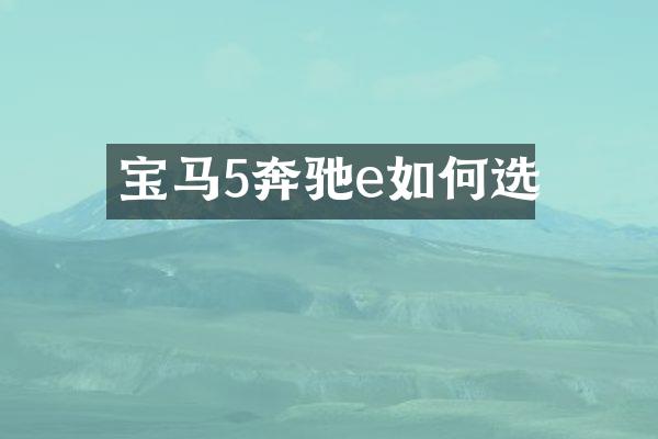 宝马5奔驰e如何选