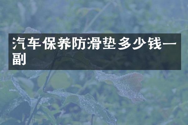 汽车保养防滑垫多少钱一副