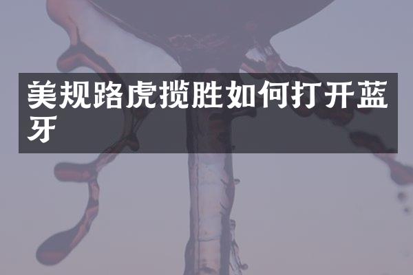 美规路虎揽胜如何打开蓝牙