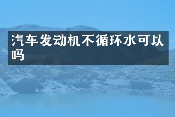 汽车发动机不循环水可以吗
