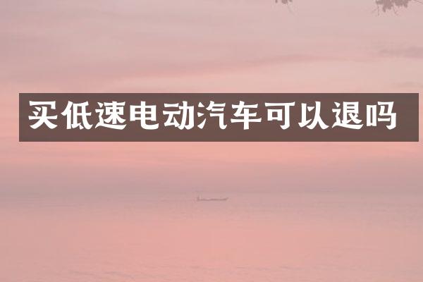 买低速电动汽车可以退吗