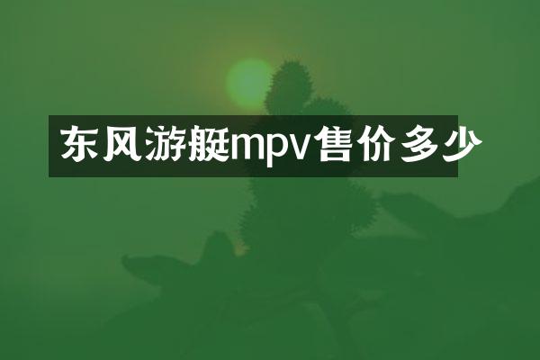 东风游艇mpv售价多少