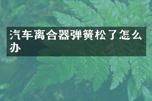汽车离合器弹簧松了怎么办