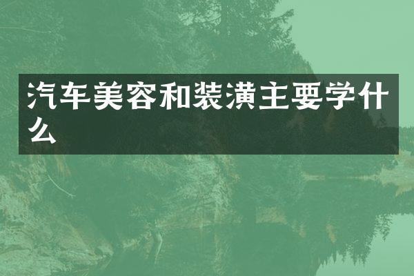 汽车美容和装潢主要学什么