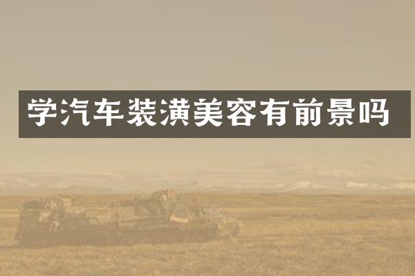 学汽车装潢美容有前景吗