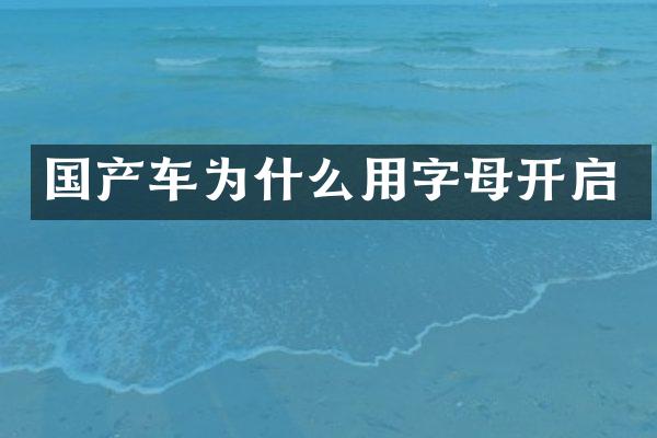 国产车为什么用字母开启