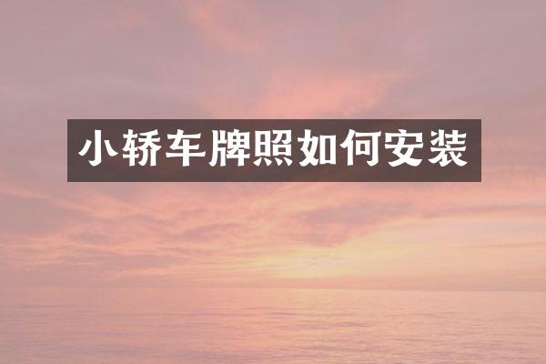 小轿车牌照如何安装