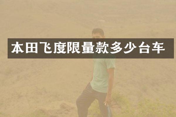 本田飞度限量款多少台车
