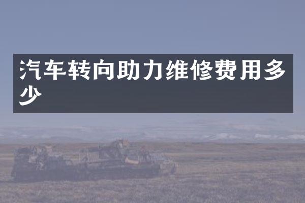 汽车转向助力维修费用多少