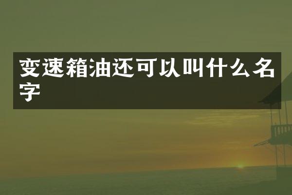 变速箱油还可以叫什么名字
