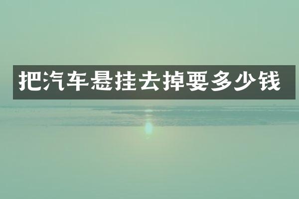 把汽车悬挂去掉要多少钱