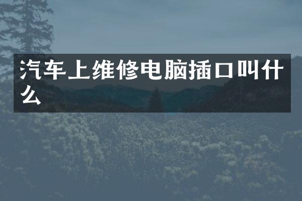 汽车上维修电脑插口叫什么