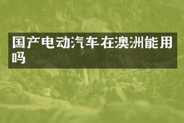 国产电动汽车在澳洲能用吗