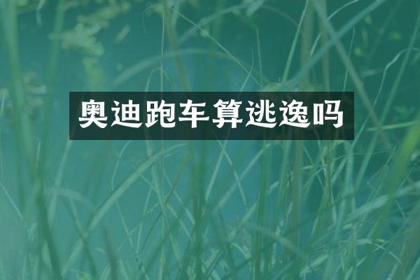 奥迪跑车算逃逸吗