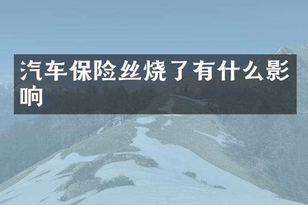 汽车保险丝烧了有什么影响