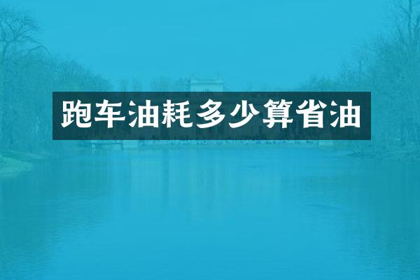 跑车油耗多少算省油