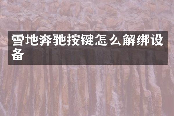雪地奔驰按键怎么解绑设备