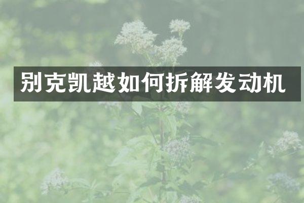 别克凯越如何拆解发动机