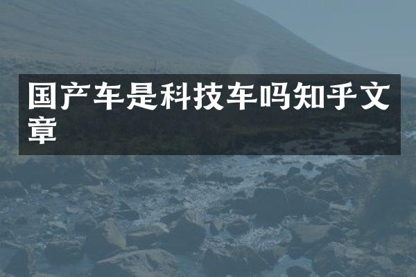 国产车是科技车吗知乎文章