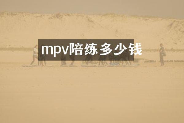 mpv陪练多少钱