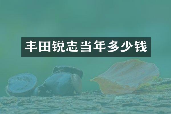 丰田锐志当年多少钱