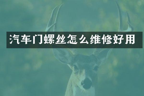 汽车门螺丝怎么维修好用