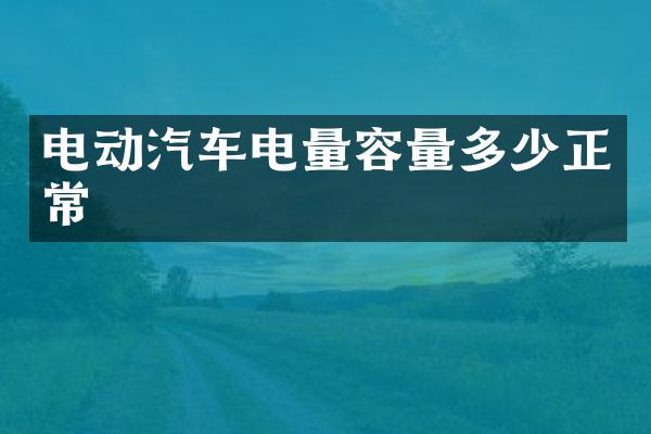 电动汽车电量容量多少正常