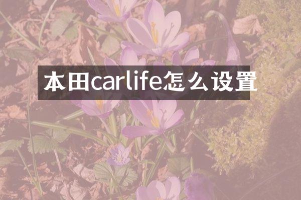 本田carlife怎么设置