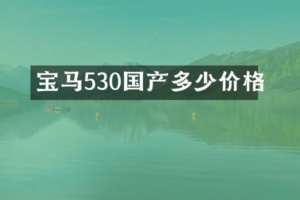 宝马530国产多少价格