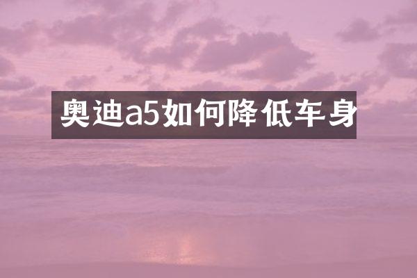 奥迪a5如何降低车身