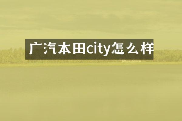广汽本田city怎么样