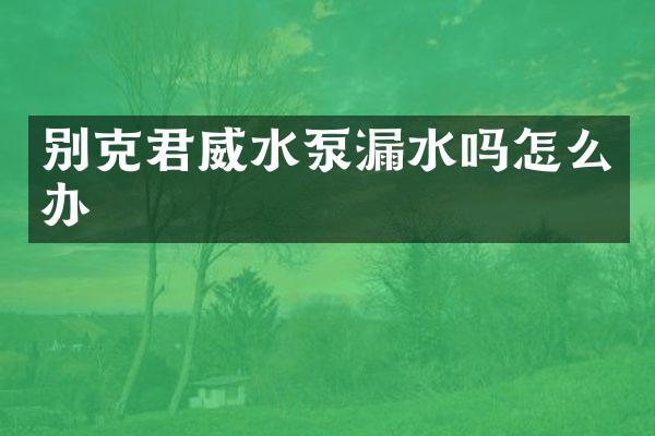 别克君威水泵漏水吗怎么办