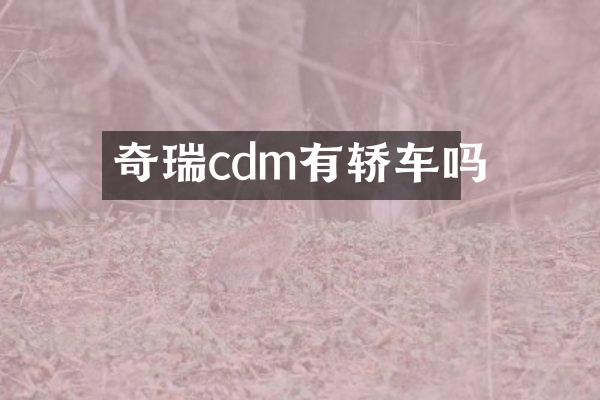 奇瑞cdm有轿车吗