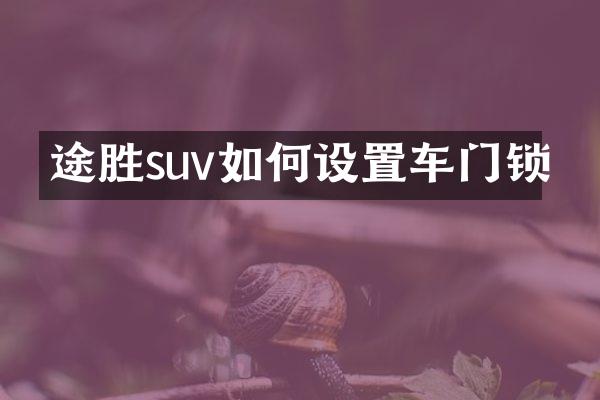 途胜suv如何设置车门锁