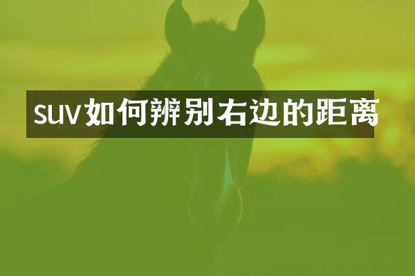 suv如何辨别右边的距离