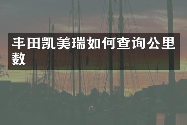 丰田凯美瑞如何查询公里数