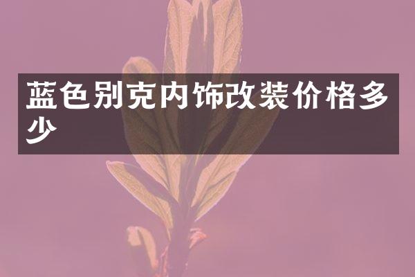 蓝色别克内饰改装价格多少
