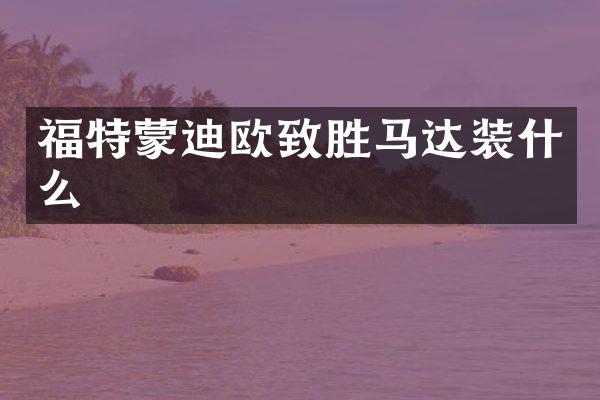 福特蒙迪欧致胜马达装什么