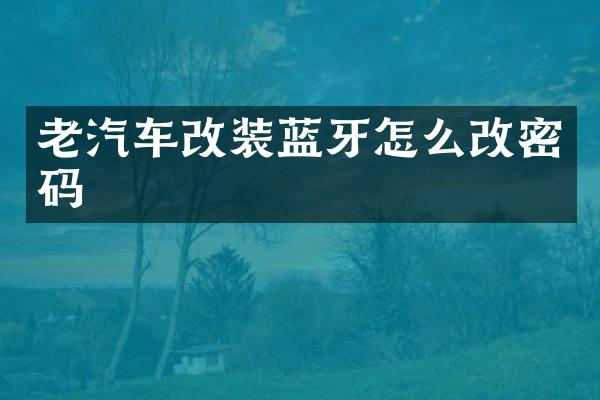 老汽车改装蓝牙怎么改密码