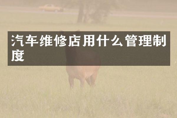 汽车维修店用什么管理制度