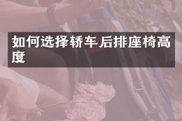 如何选择轿车后排座椅高度